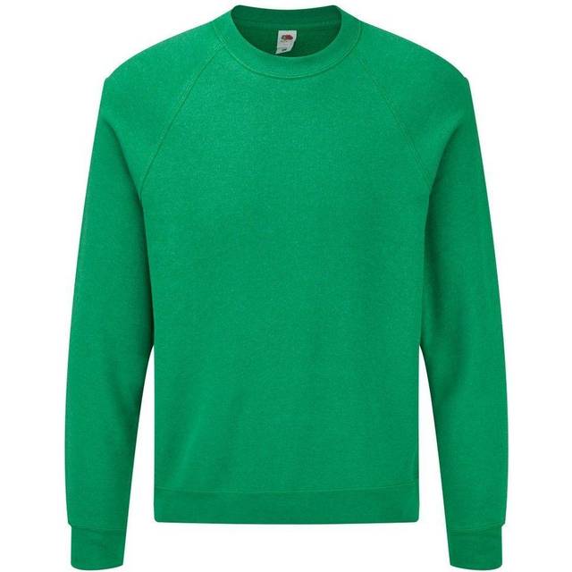 (S, Heather Green) Fruit Of The Loom Mens Raglan Sleeve BelcoroÂ® Sweatshirt
