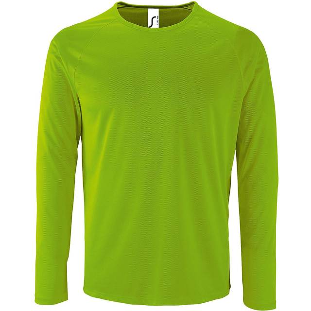 (2XL, Neon Green) SOLS Mens Sporty Long Sleeve Performance T-Shirt