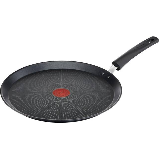 TEFAL G25939AZ Unlimited Pannkakspanna Svart 28 Cm Extremt Tålig 100% Säker Non-Stick Titanium-Beläggning Thermo-Signal™ Thermo-Fusion™