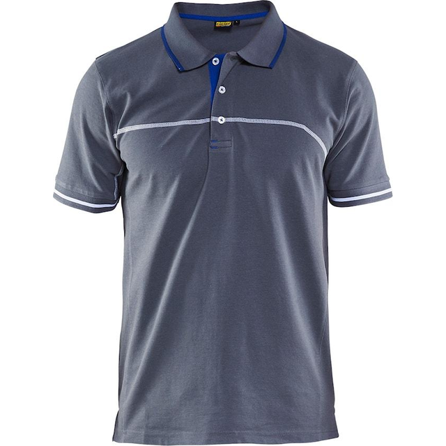 Blaklader Mens Polo Shirt 33891050 Grey/Cornflower Blue XL Colour: Gre