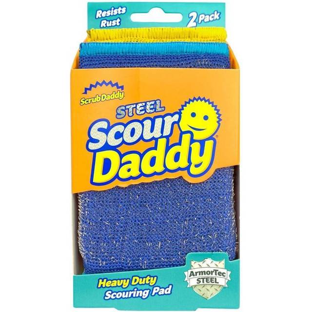 Steel Scour Pads - Scour Daddy Steel - Stainless Steel Scouring Pads for Dishes, Pots, Pans and Grill, Scrubbers for Kitchen and Bathroom, Soft in