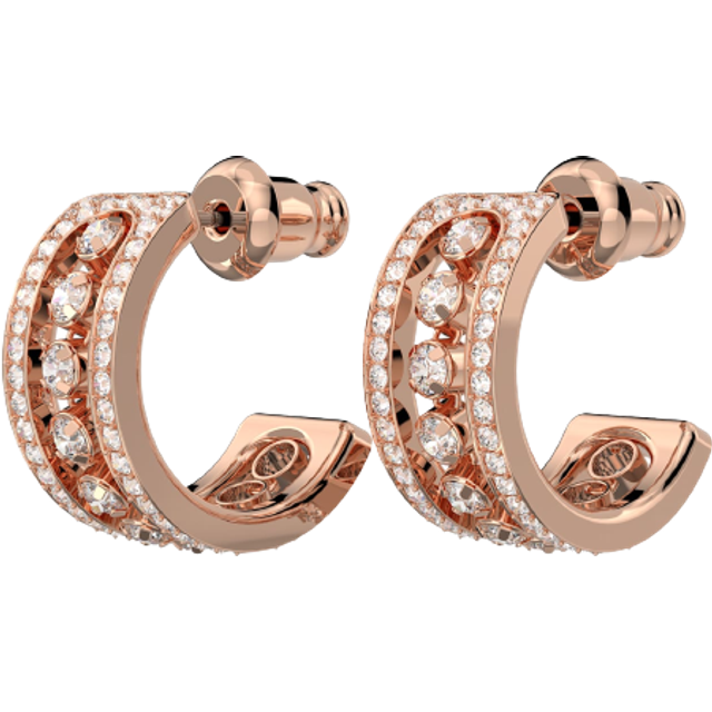 Further hoop earrings, White, Rose gold-tone plated - OS