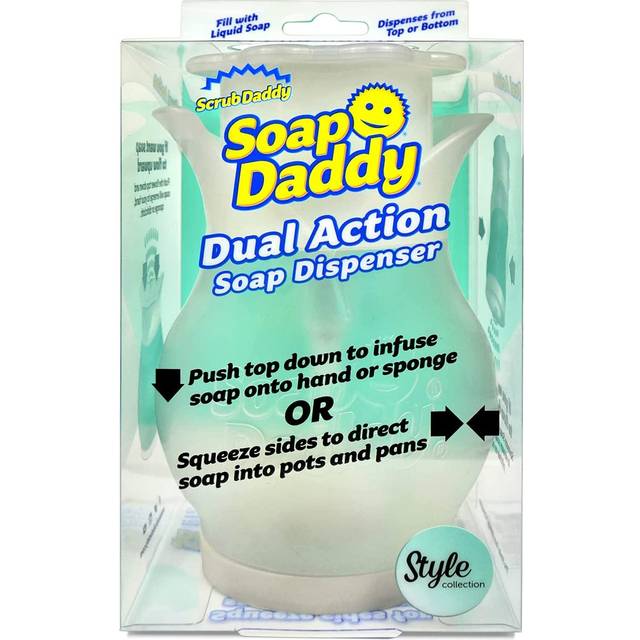 Scrub Daddy Tvåldispenser - Dual Action, påfyllningsbar flaska för kök och badrum, används av fru Hinch