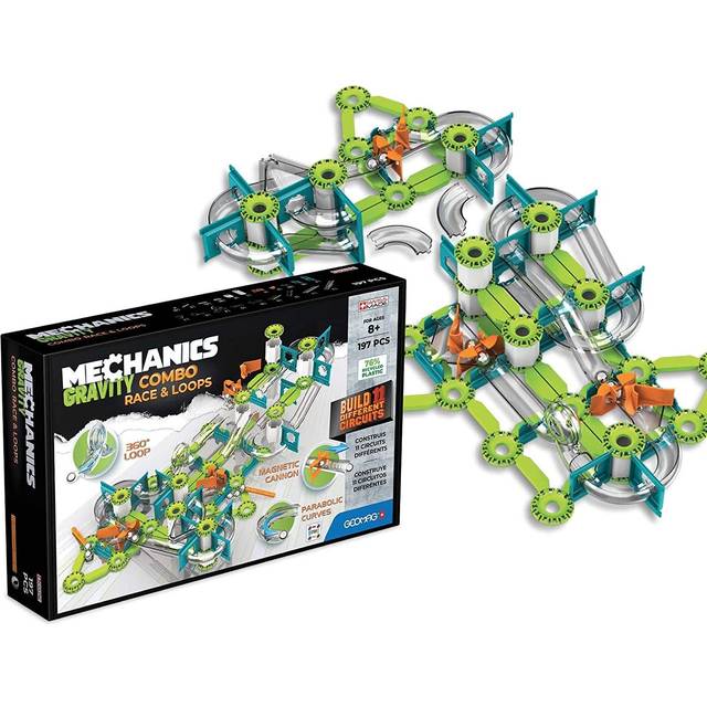 Geomag - Mechanics Gravity Combo Race & Loops, Educational and Creative Game For Children, Magnetic Constructions, 197-Piece Pack, Recycled Plastic