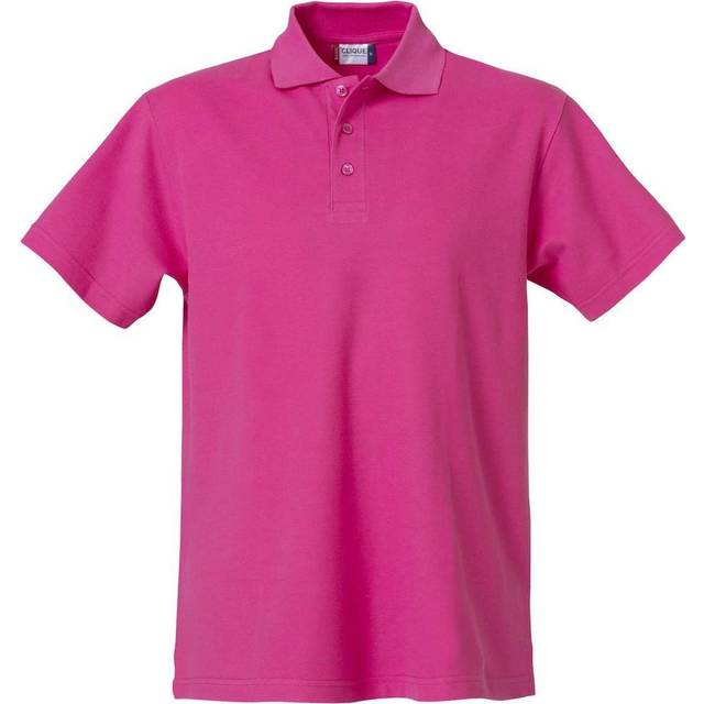 (S, Bright Cerise) Clique Mens Basic Polo Shirt