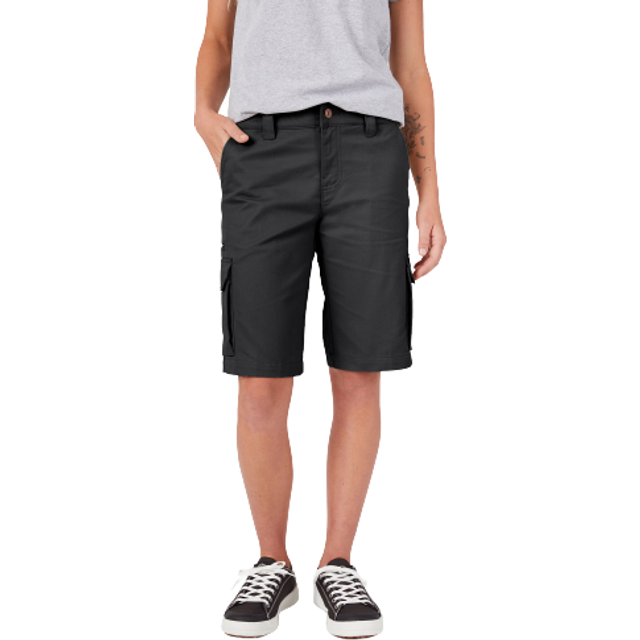 Dickies Dam 11 tum avslappnad stretch cargo shorts, svart, 14