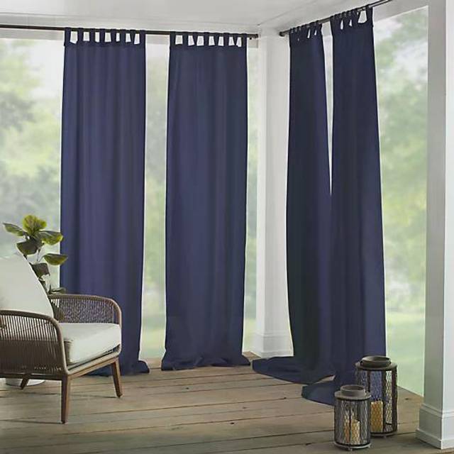 Elrene Home Fashions Matine Weatherproof Tab-Top Indoor/Outdoor Solid Color Curtain Panel for Porch  Pergola  Patio  Deck  52 W x 84 L  Red