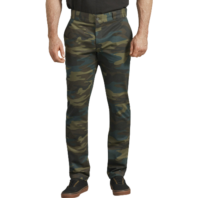Dickies Men's Skinny Straight Fit Work Pant  Hunter Green Camo v1  36W