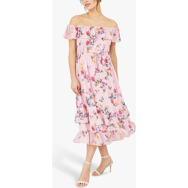 Yumi Floral Bardot Dress - Mint - Size 16 - Yumi