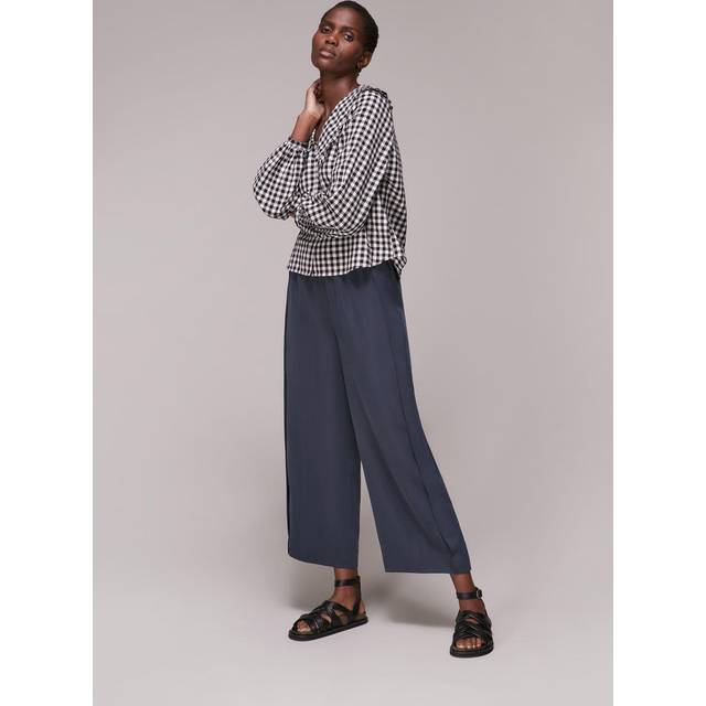 Womens Wide Leg Trouser Plain - Navy - 8