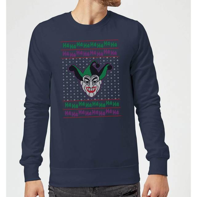 DC Joker Knit Christmas Jumper - Navy - L - Blue