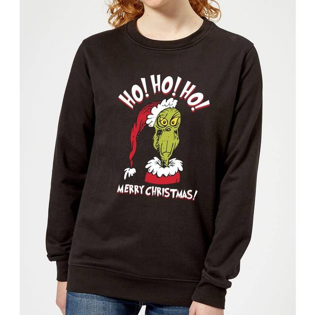 The Grinch Ho Ho Ho Christmas Jumper - Black - L