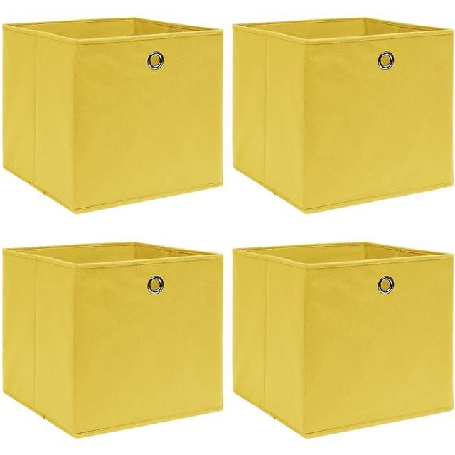 vidaXL Förvaringslådor 4 st gul 32x32x32 cm tyg