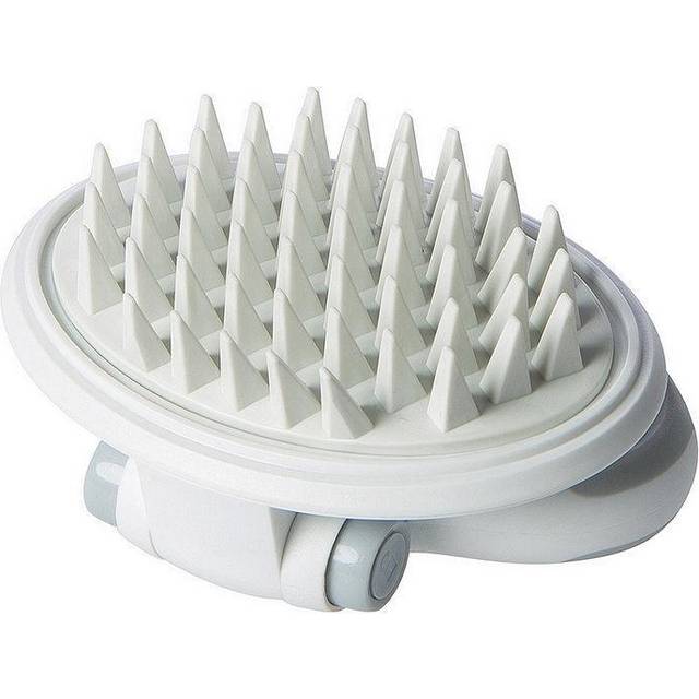 Pet Life GR12 Gyrater Swivel Travel Silicone Massage Grooming Pet Brush, White - One Size