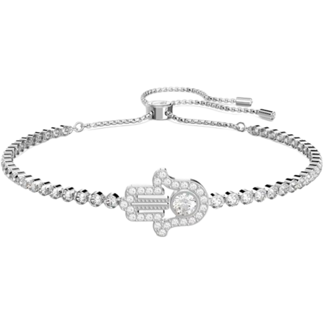 Subtle bracelet, Hand, White, Rhodium plated