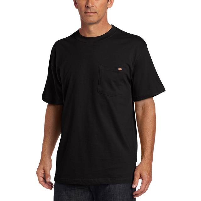 Men's Dickies Men's Short Sleeve Cotton T-Shirt in Black - Size: 42/Regular