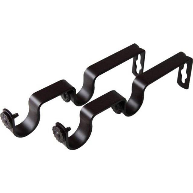 Rod Desyne 1 Inch Mahogany Double Bracket Pair  2 Piece