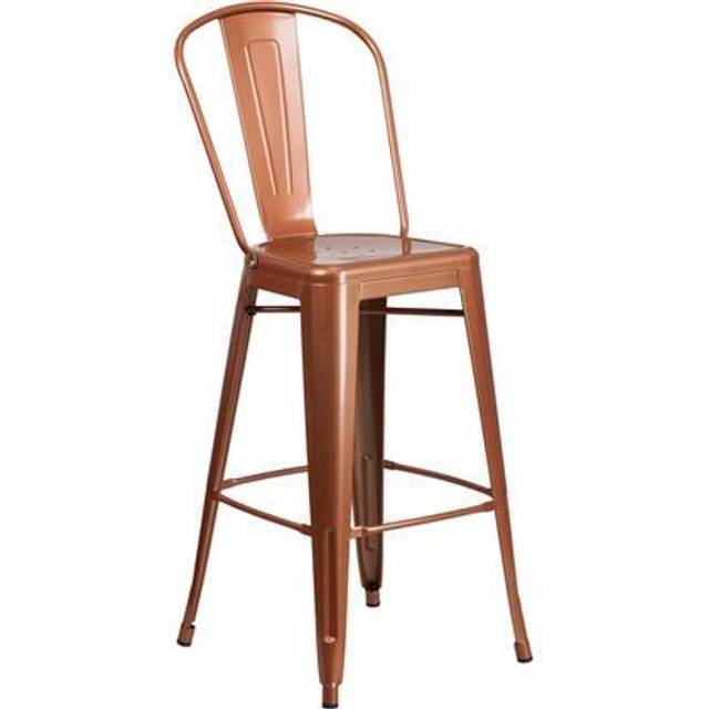 "Flash Furniture Commercial Grade 30"""" High Distressed Orange Metal Ind"