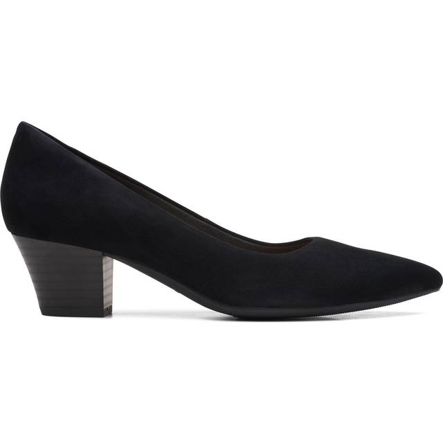 Clarks Teresa Step Pumps, svart mocka utseende, 41,5 EU, Svart mockautseende, 41.5 EU