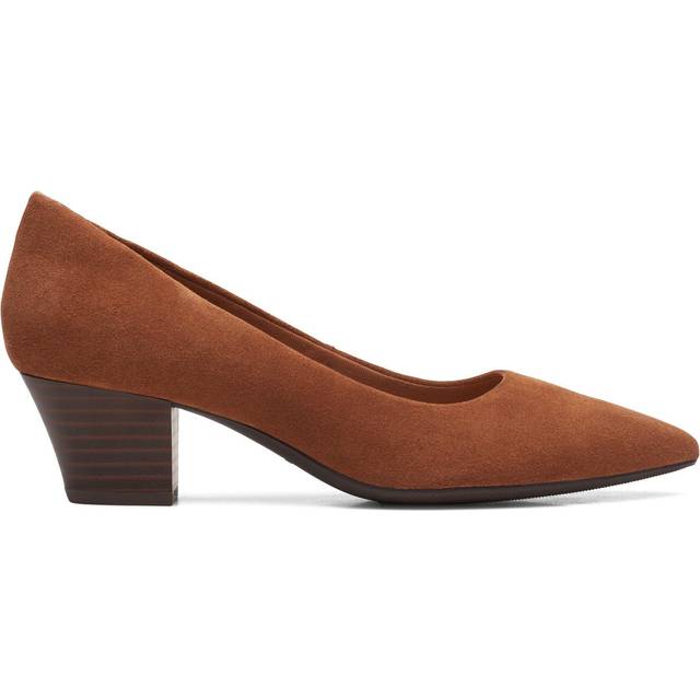 Clarks Teresa stegpump för kvinnor, Dunkelbraunes Wildleder, 37.5 EU