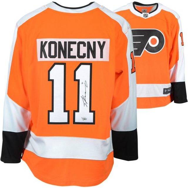 Travis Konecny Philadelphia Flyers Autographed Orange Fanatics Breakaway Jersey