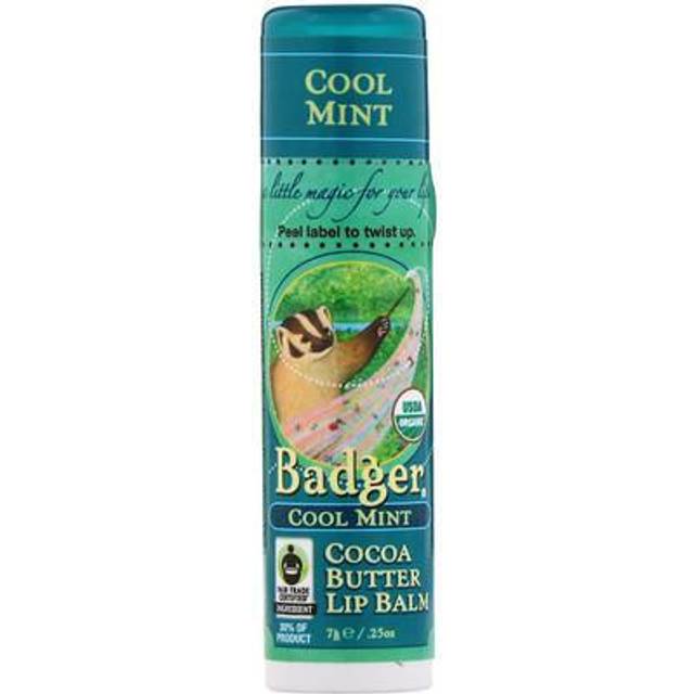 Badger Organic Cocoa Butter Lip Balm Cool Mint 0.25 oz