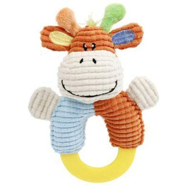 Pet Life  'Ring-O-Round' Plush Squeaking and Rubber Teething Newborn Puppy Dog Toy(D0102HAXIP7.)