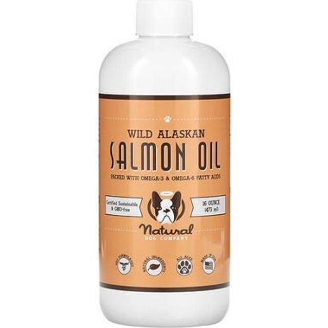 Natural Dog Company Wild Alaskan Salmon Oil Liquid Supplement For Dogs 16 fl oz