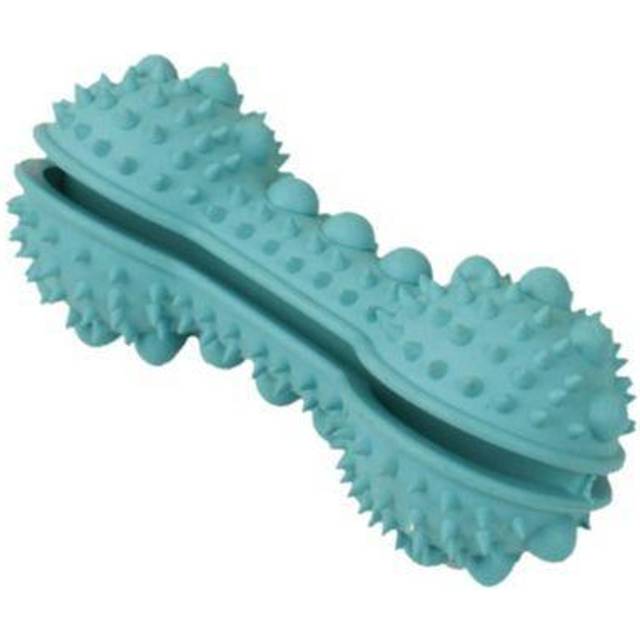 Pet Life DT48BL Denta-Bone TPR Treat Dispensing & Dental Cleaning Durable Dog Toy, Blue - One Size