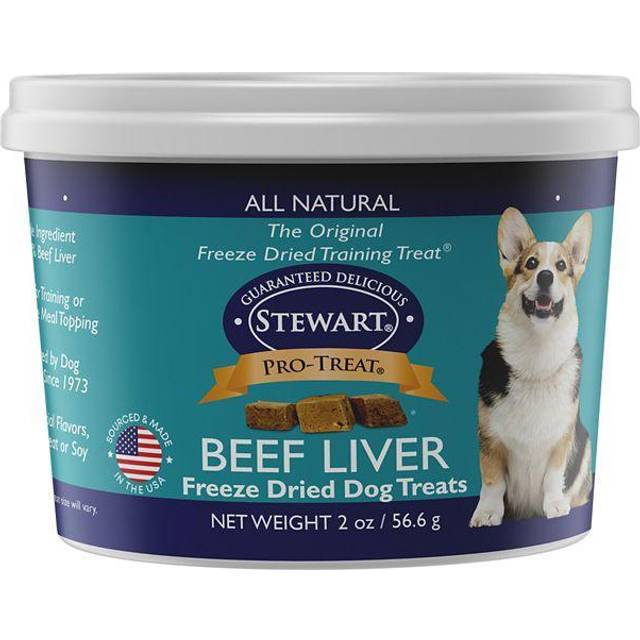 Stewart Enkel ingrediens frystorkade råa hundgodis, nötköttlever, 113 ml återförslutningsbart badkar, träningsgodis eller hundmåltider, hög protein, spannmålsfri, glutenfri
