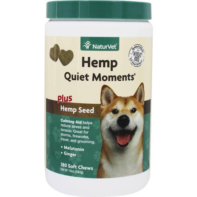 NaturVet Hemp Quiet Moments Plus Hemp Seed Calming Aid for Dogs 180 Soft Chews
