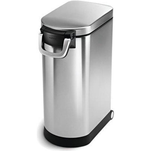 simplehuman Pet Food Storage Bin, Large, Brushed Stainless Steel, 30L