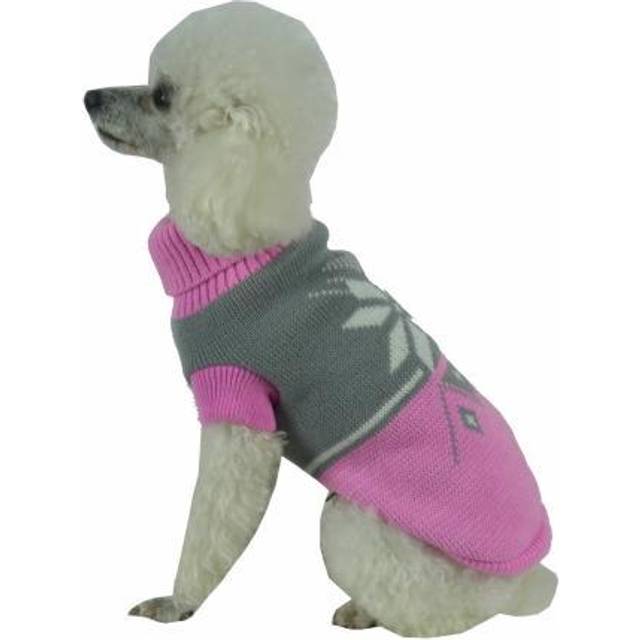 Pet Life Snow Flake Cable Knit Ribbed Fashion Turt