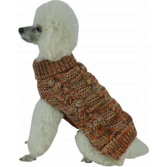 Pet Life Royal Bark Heavy Cable Knitted Designer Pullover