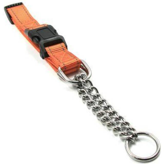 Pet Life CL15ORSM Tutor-Sheild Martingale Safety & Training Chain Dog Collar, Orange - Small