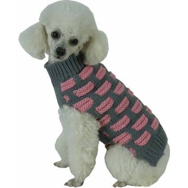 Pet Life Fashion Weaved Heavy Knit Designer Ribbed Turtle Neck Dog Sweater