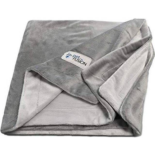 PetFusion Premium Pet Blanket (Small, 76 x 69 cm, Gray). Reversible Micro Plush [100% soft polyester]