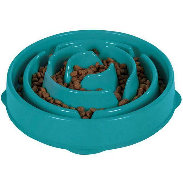 Outward Hound Matskål Fun Feeder Slo-Bowl Turkos - S - 20.5x5cm 500ml