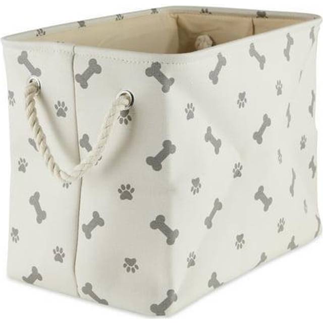 Bone Dry Pet Storage collection Paw and Bone Print  Medium Rectangle  16x10x12  gray