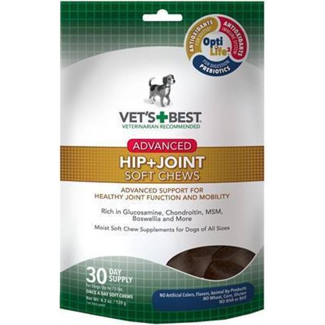 Vet&#39;s Best Advanced Hip + Joint Supplement for Dogs 30 Soft Chews