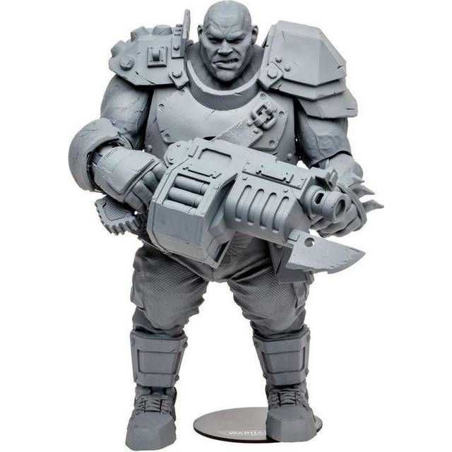Toys, Warhammer 40000 Darktide Ogryn Mega Action Figure with 22 Moving Parts, Unpainted Collectible collectors stand base, Customise Your â Ages 12+