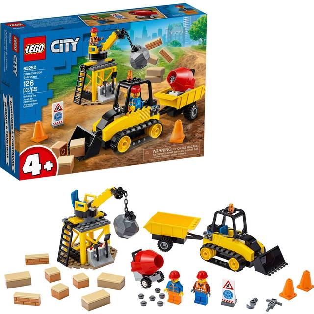 LEGO City Construction Bulldozer 60252 Toy Construction Set  Cool Building Set for Kids (126 Pieces)