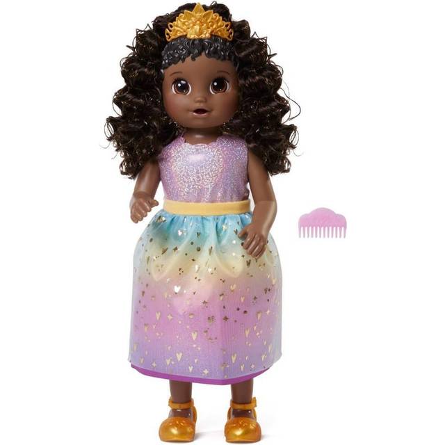 Princess Ellie Grows Up! Black Hair Doll, Interactive Baby Doll with Accessories, Talking Baby Dolls, Toys for 3 Year Old Girls and Boys and Up,