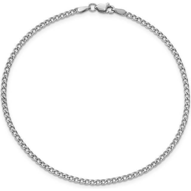 Quality Gold BC123-10 14K White Gold 10 in. 2.5 mm Semi-Solid Curb Chain Anklet