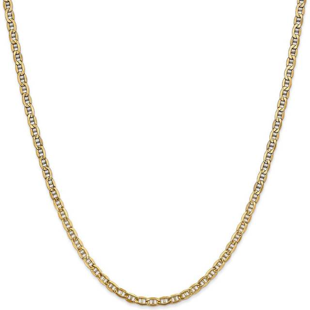 14k yellow gold 3.2mm semi solid anchor chain w/ lobster clasp 16" - 24"