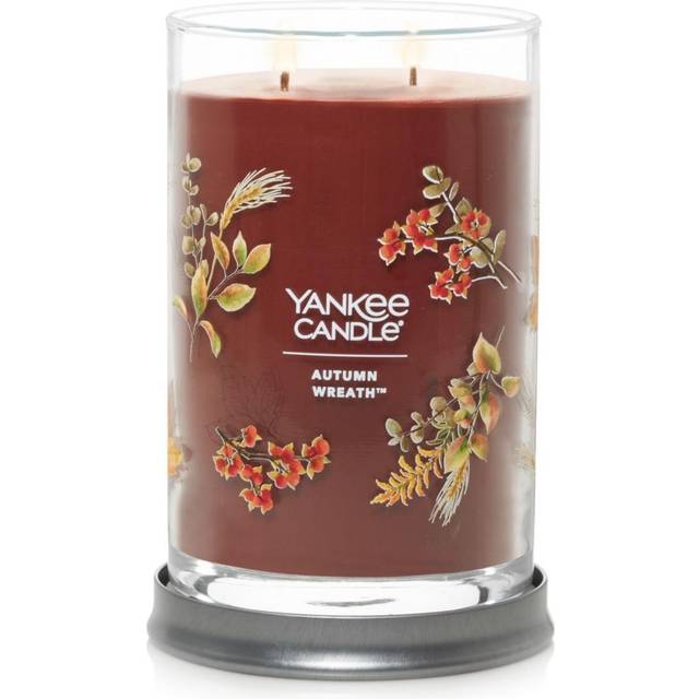 Yankee Candle Autumn Wreath Scented  Signature 20oz Large Tumbler 2-Wick Candle  Over 60 Hours of Burn Time