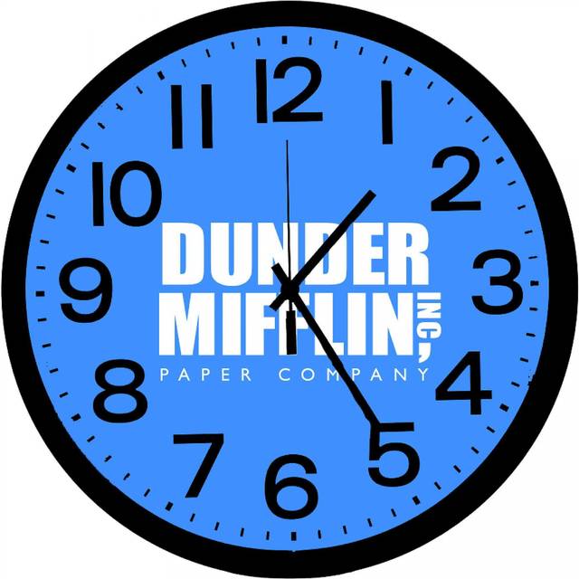 The Office Dunder Mifflin Wall Clock - Black&#47;Blue&#47;White (One-Size)
