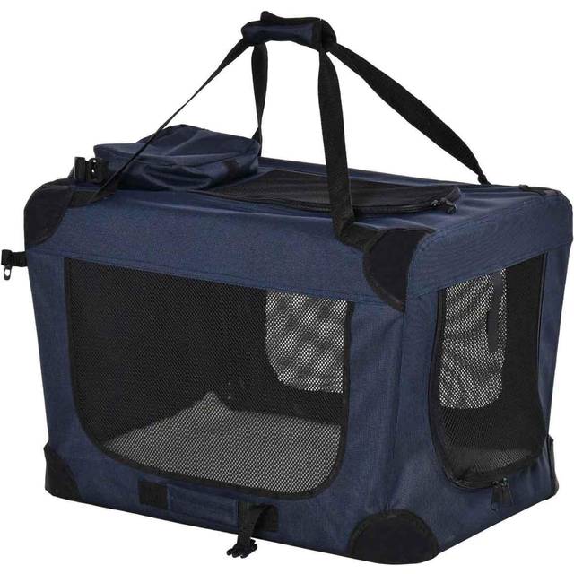 PawHut Folding Pet Carrier Bag House W/ Cushion Storage - Dark Blue 60x41.5x41cm | TJ Hughes