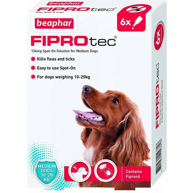 beaphar FIPROtec® Flea & Tick Spot-on For Dogs - M (10-20kg) - 6 pipettes