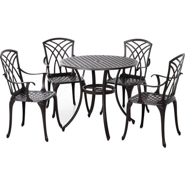 Outsunny Outdoor Table and 4 Chair Set